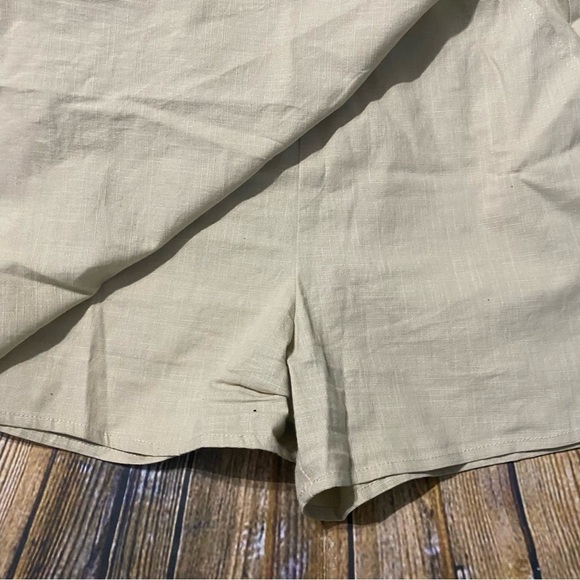 Wishlist Beige Khaki Stretch Belted Waist Skirt Skort - Picture 2 of 5